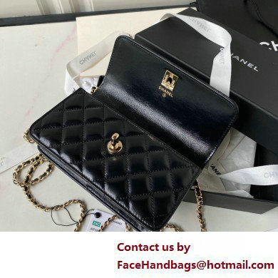 Chanel Shiny Crumpled Lambskin, Imitation Pearls  &  Gold-Tone Metal Clutch with Chain Bag AP3803 Black 2025